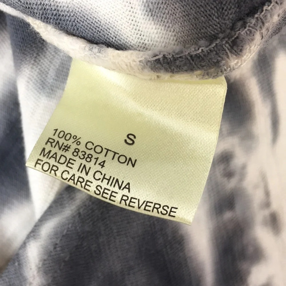 Halcyon Black White Tie Dye Cowl Neck Tank Top Womens Small Kangaroo Pocket - Picture 9 of 12